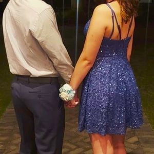 Teeze Me Blue Sparkle Homecoming Dress